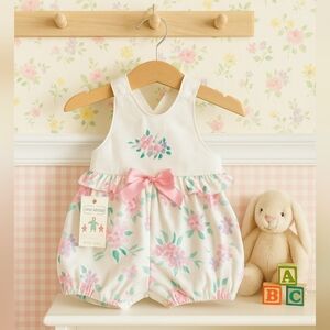 Vintage Mine Alone Floral Bubble Romper | Size 6–9 Months | 1994, New With Tags